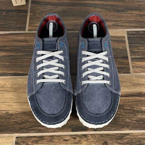 Clarks Kornel Row Mens Size 11 Shoes Blue Canvas Suede Lace Up Casual Sneaker - Picture 12 of 13